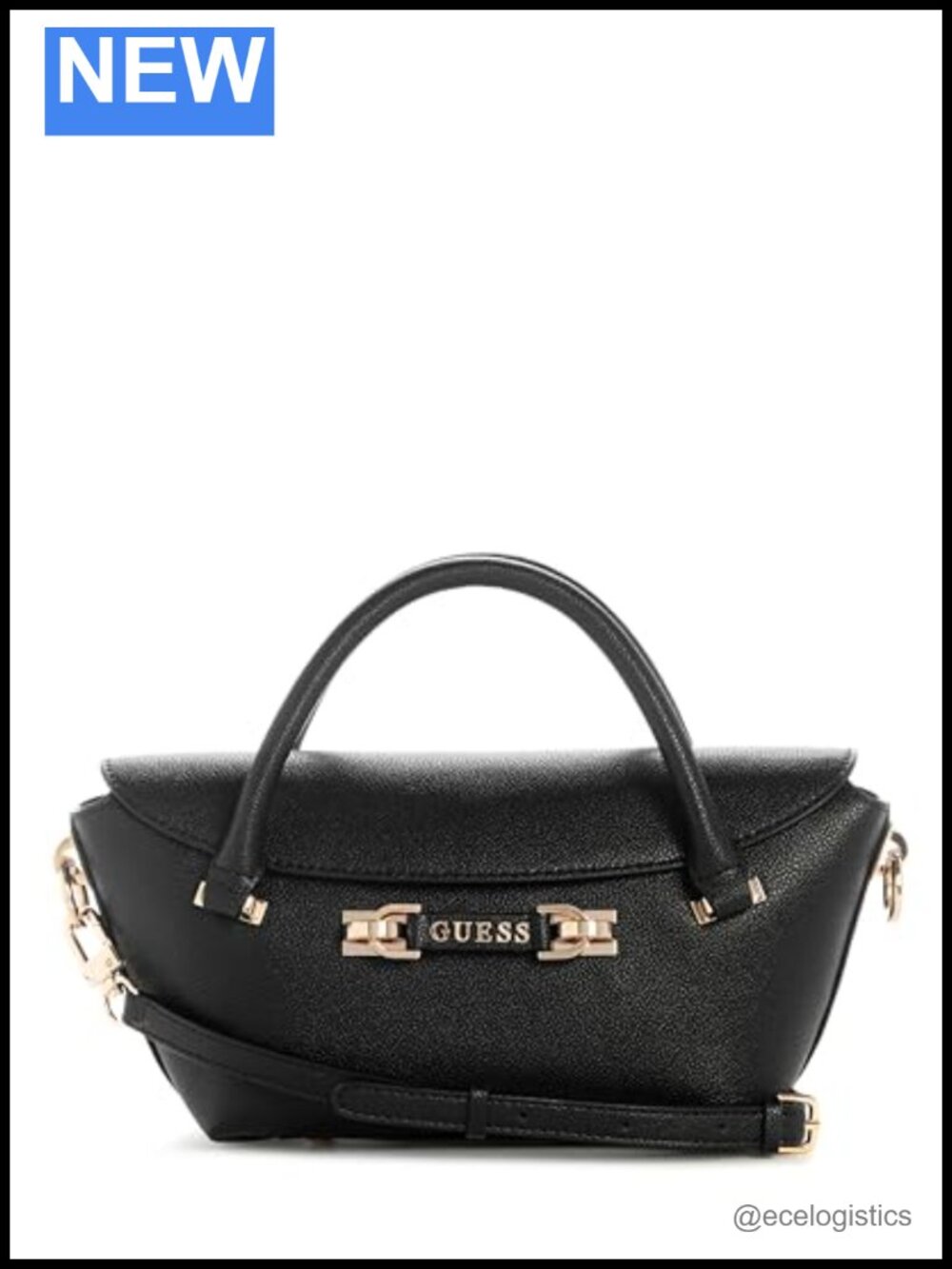 GUESS Sophia Mini Satchel Black Polyurethane Crossbody